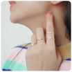 Minimal Styled Crystal CZ Gold Plated Silver Ring NSR-2802-GP